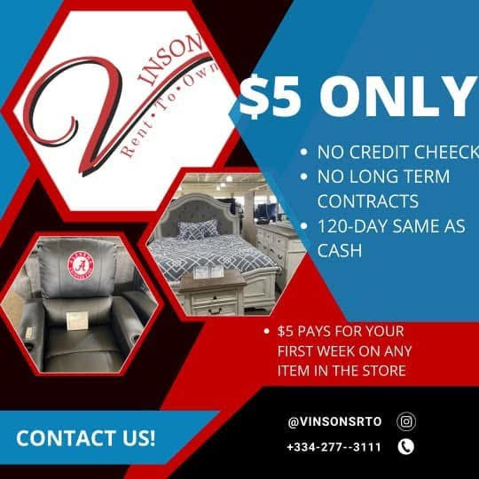 Vinson's Rent-to-Own, Montgomery Alabama logo